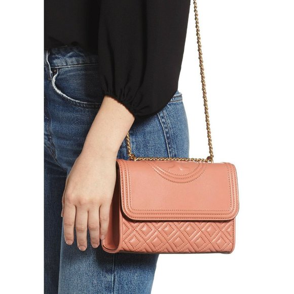 NWT Tory Burch Fleming Small Leather Shoulder Crossbody Bag CLOUD BLUE Authentic - Picture 9 of 15